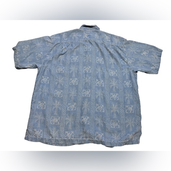 Tommy Bahama Hawaiian Mens 100% Silk Blue Short Sleeve Beach Shirt - Picture 2 of 9